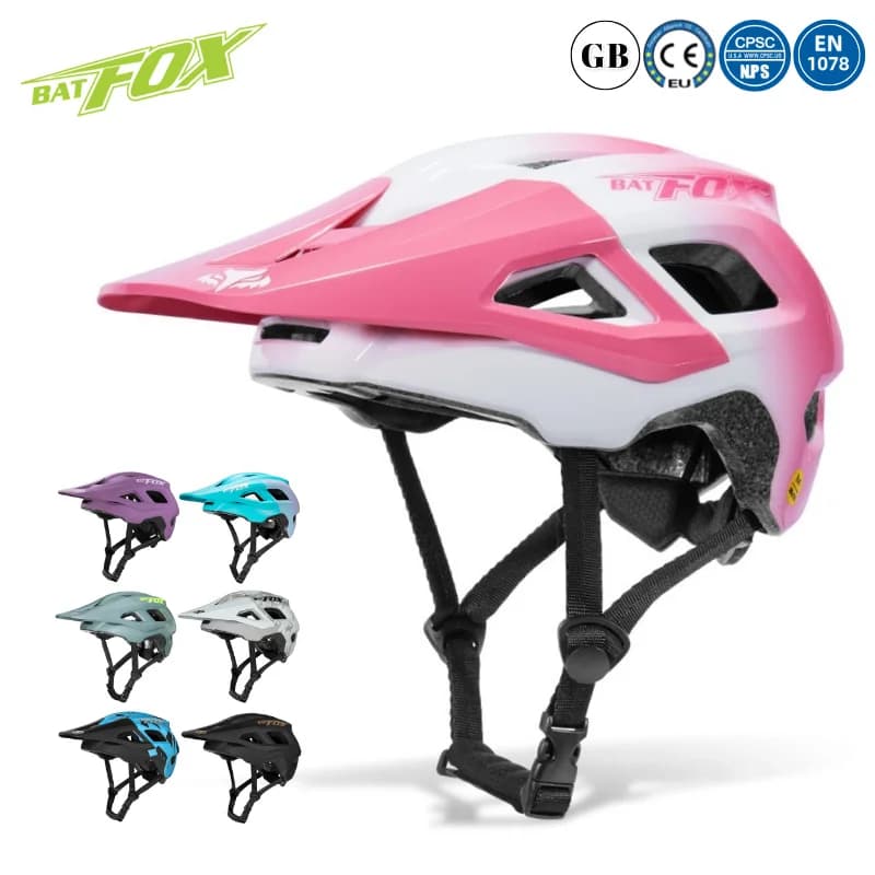 BATFOX Cycling Helmet Women Men Removable Sun visor Road MTB Bicycle Helmets Adults Youth Electric Cycling Safety Sports Gear