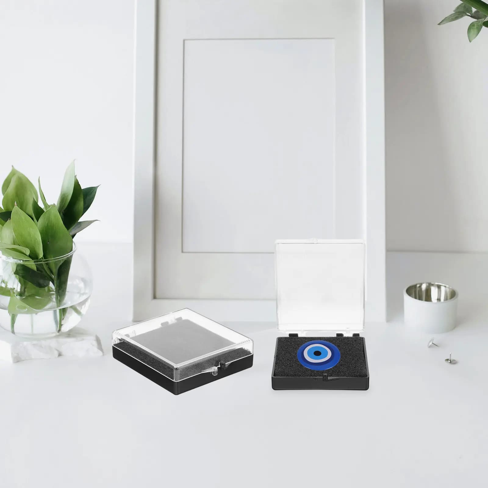 12Pcs Transparent Plastic Box Marathon Medal Holder Lapel Pin Organizer Display Case Badge Storage Container Label Display Box