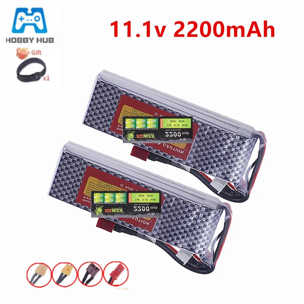 3S 11.1V 35C Lipo Battery 2200mAh With T/XT60 Plug For RC Car Drone Boat Parts