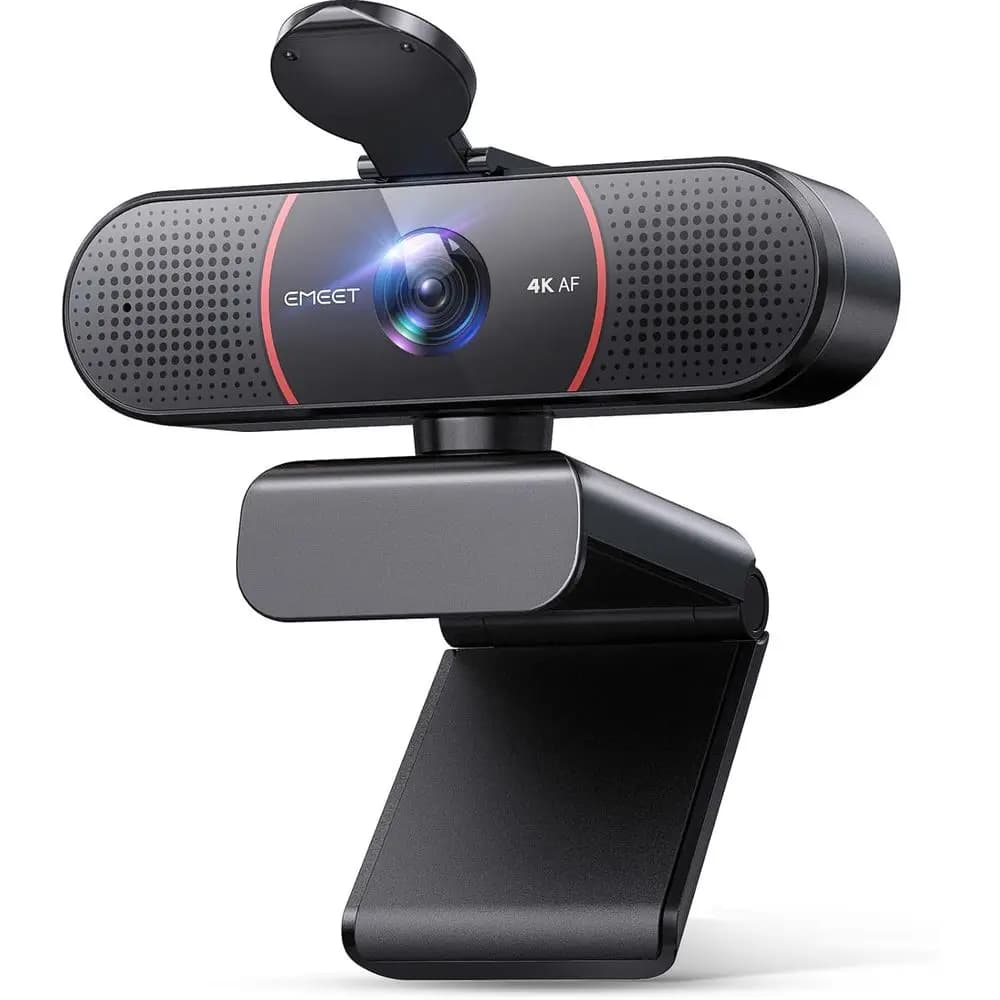 Webcam 4K UHD con Autofocus, Doppio Microfono, Correzione Luce, 73 ° Copertura per la privacy del campo visivo, compatibile con Zoom, Teams, Skype