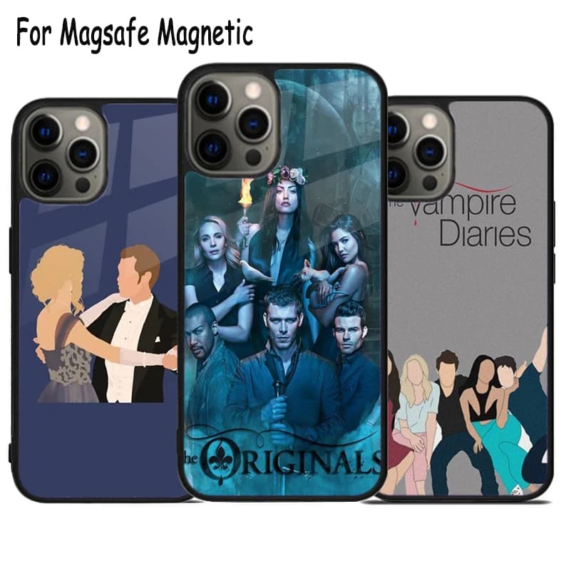 Cover Magnetica Wireless The Vampire Diaries per iPhone 17 Air 15 16 16e 14 13 11 12 Pro Max Plus con Ricarica Magsafe