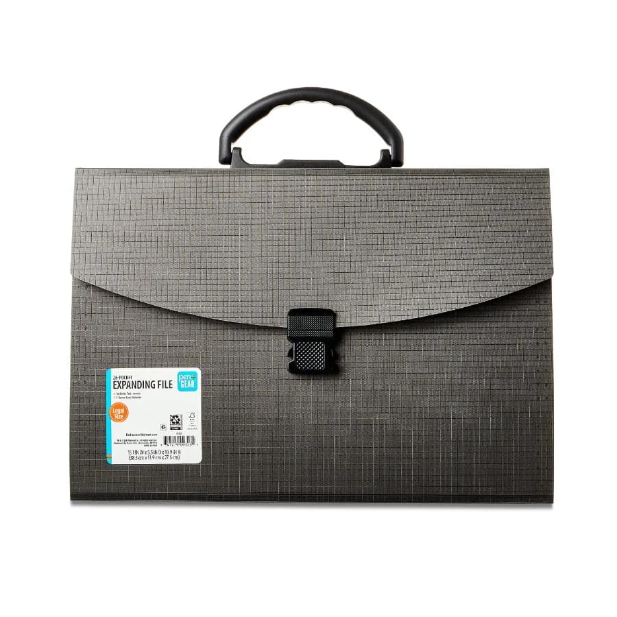 26 Pocket Expanding File Folder Legal Size Black 1 Count