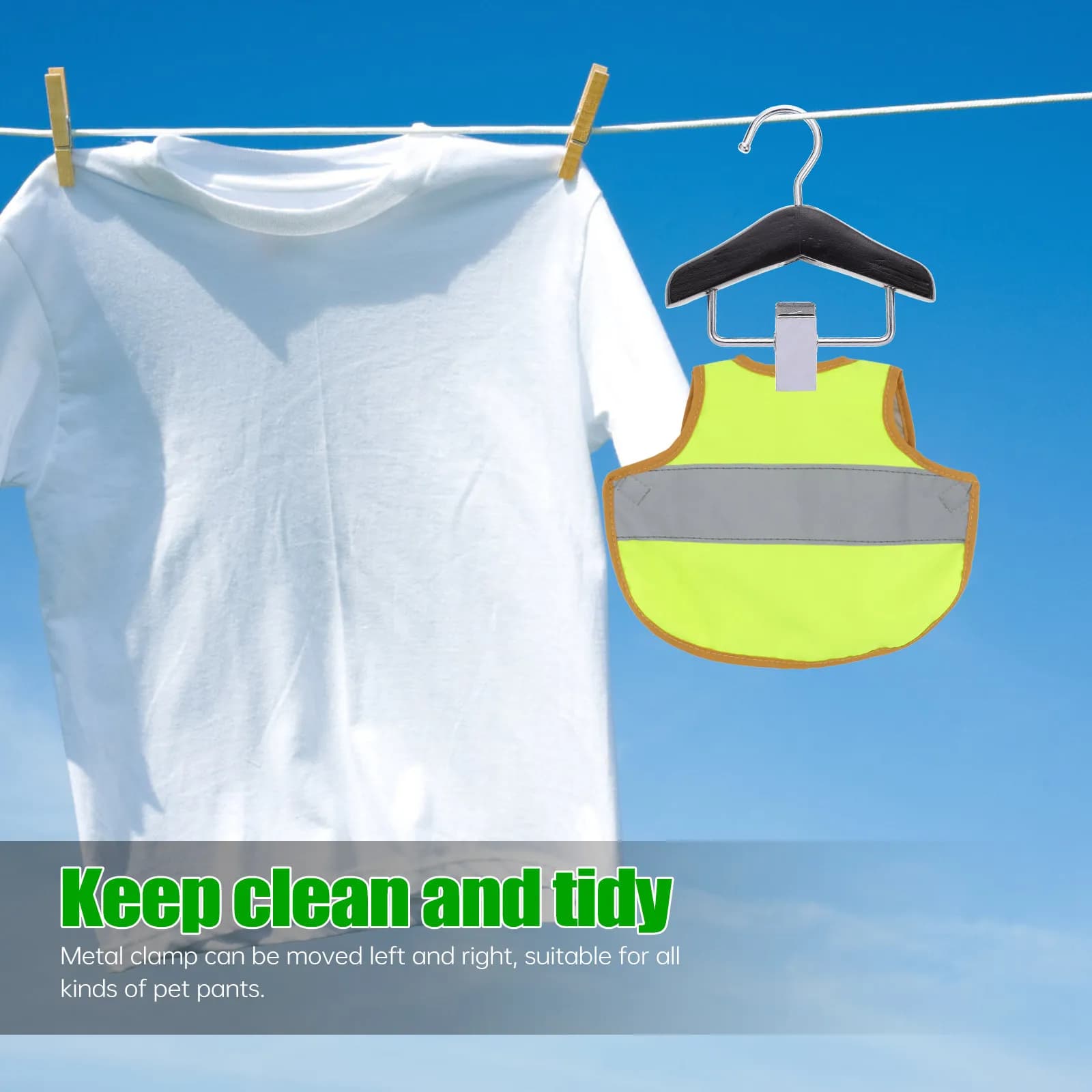 Clothes hanger for Home Animals, 1 Piece, Specially Designed to Store Dog Dresses, Metal Clamp Removable Left And Right