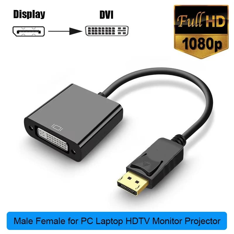 Cavo adattatore DP DVI Convertitore porta display HD 1080p Giacca in PVC DP maschio femmina placcato oro per PC portatile Monitor HDTV Proiettore
