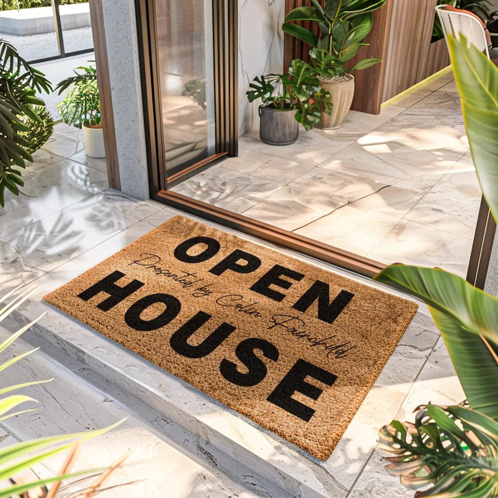 Tappeto personalizzato per agente immobiliare, tappetino di benvenuto per open house, regalo di inaugurazione casa per agenti immobiliari