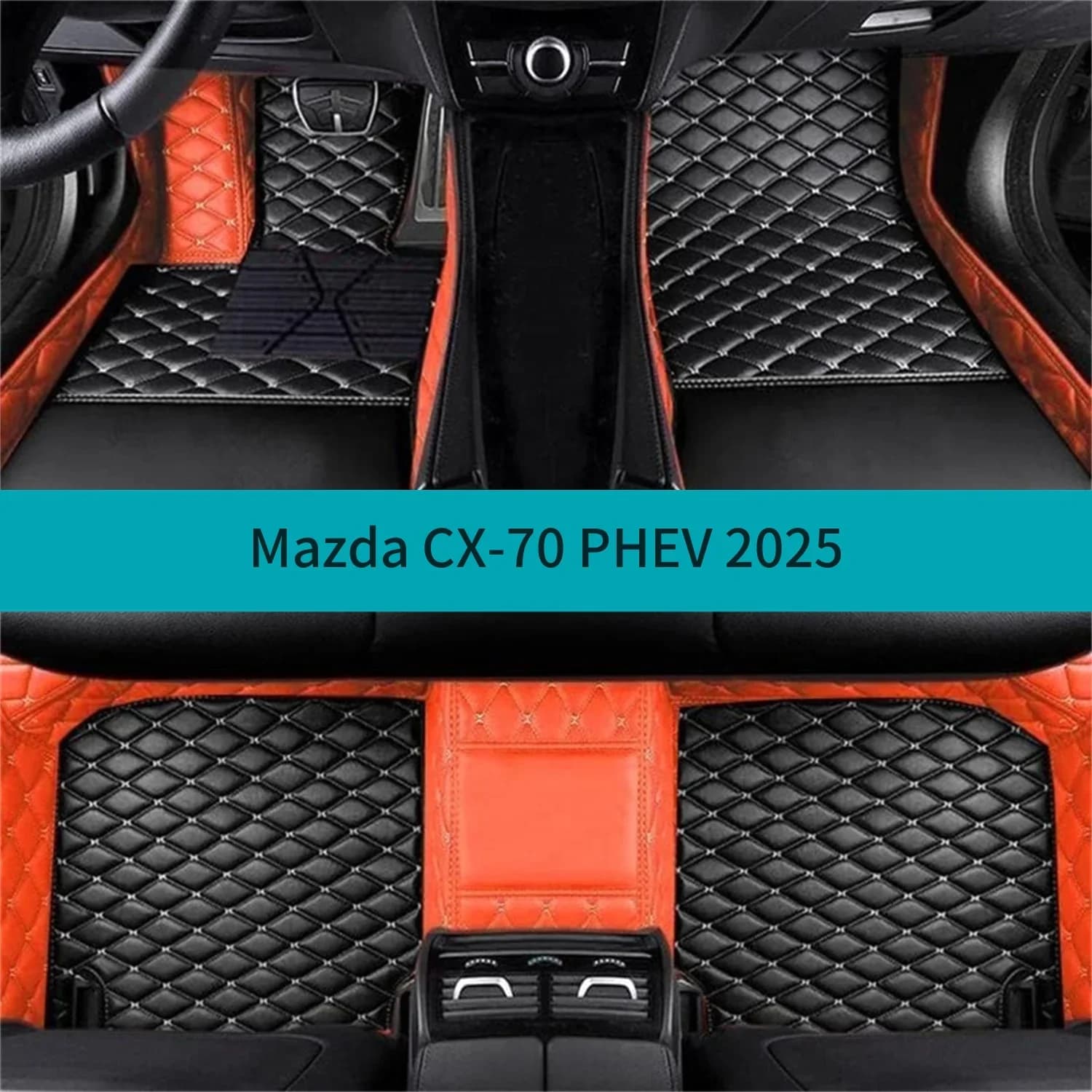 Full Set Car Floor Mats for Mazda CX-70 PHEV 2025 Luxury Leather Floor Mats for Cars Mats Carpets Car