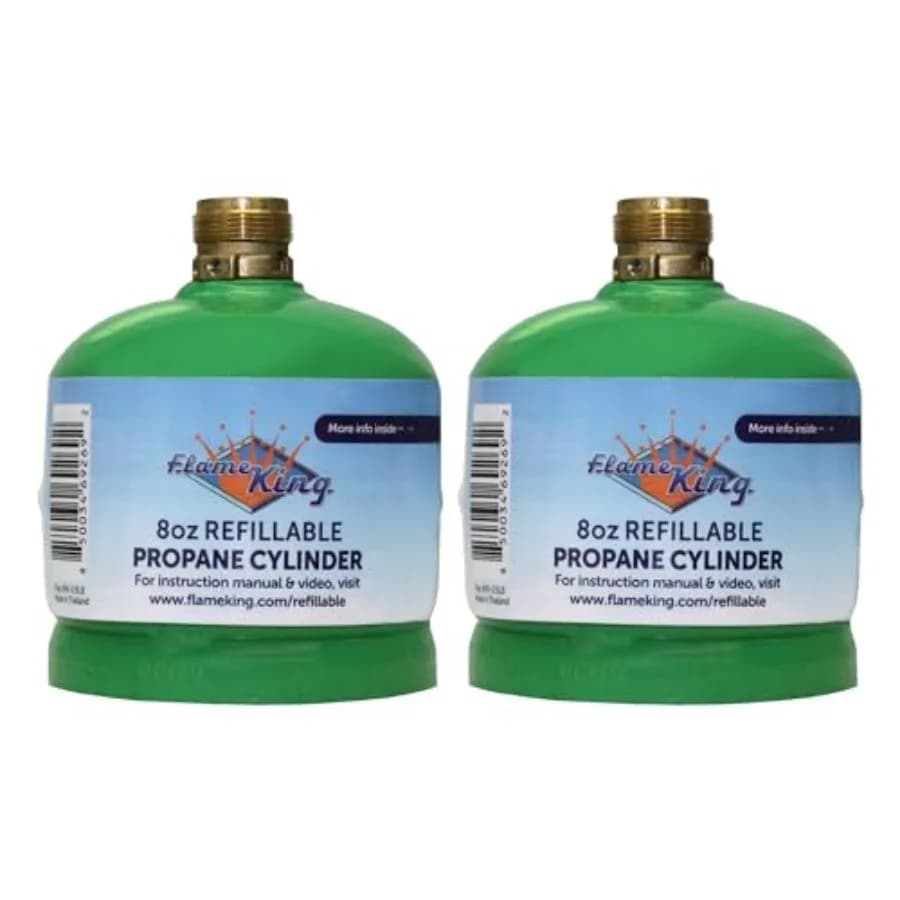 FK-0.5LB-2 1/2LB Bombola di Propano Ricaricabile Vuota per Piccole Lampade a Propano, Lanterne e Fornelli da Campeggio (Confezione da 2)