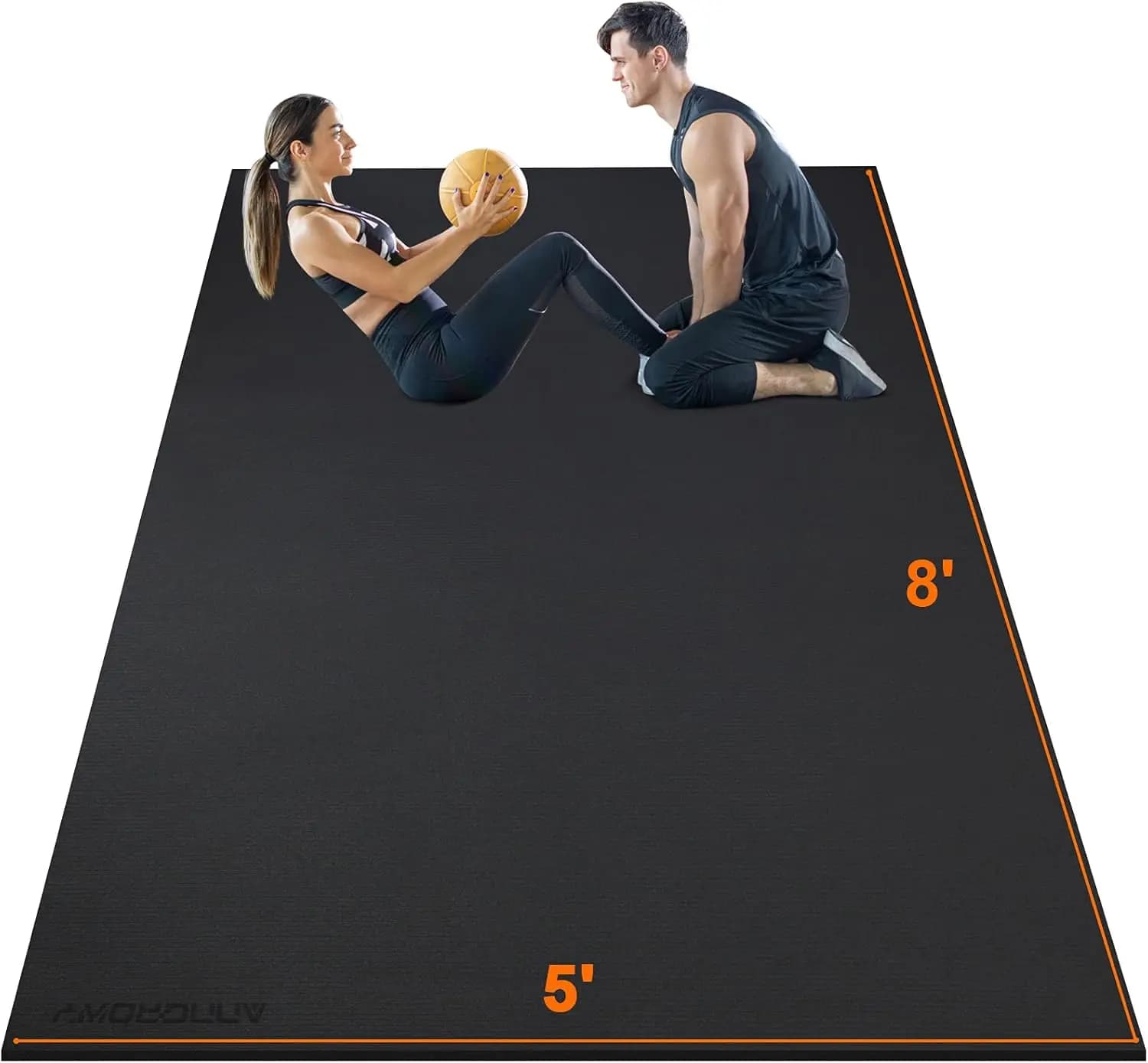 Exercise Mat Large 8'x5' and 12'x6' for Home Gym, Exercise Resistant for Training, Yoga and Fitness