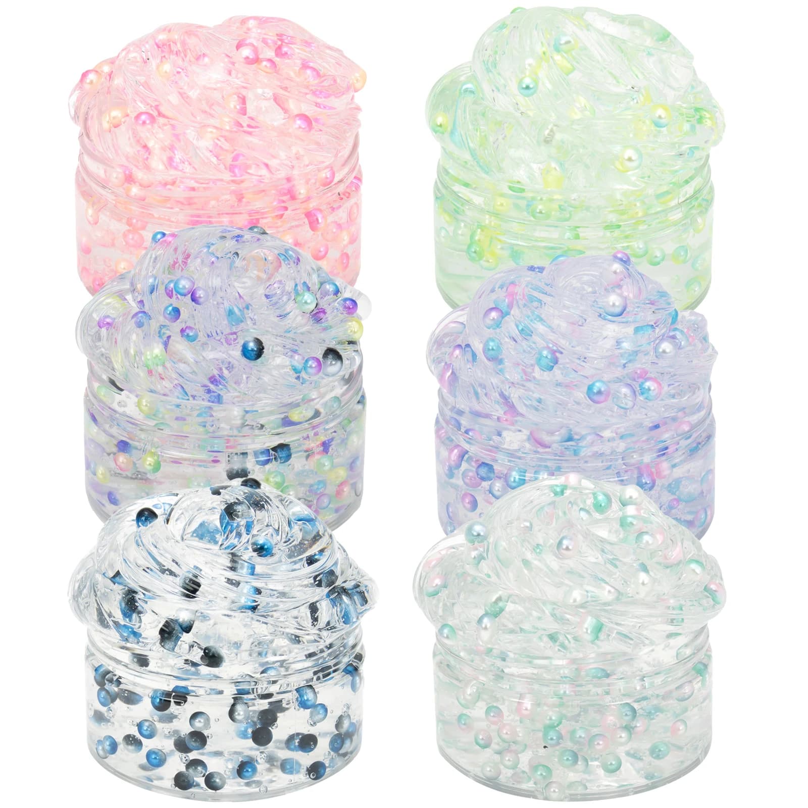 Kit di melma di cristallo soffice e croccante con sfera colorata da 120 ml, regali per bomboniere, premi per l'aula dei bambini, giocattolo antistress super elastico
