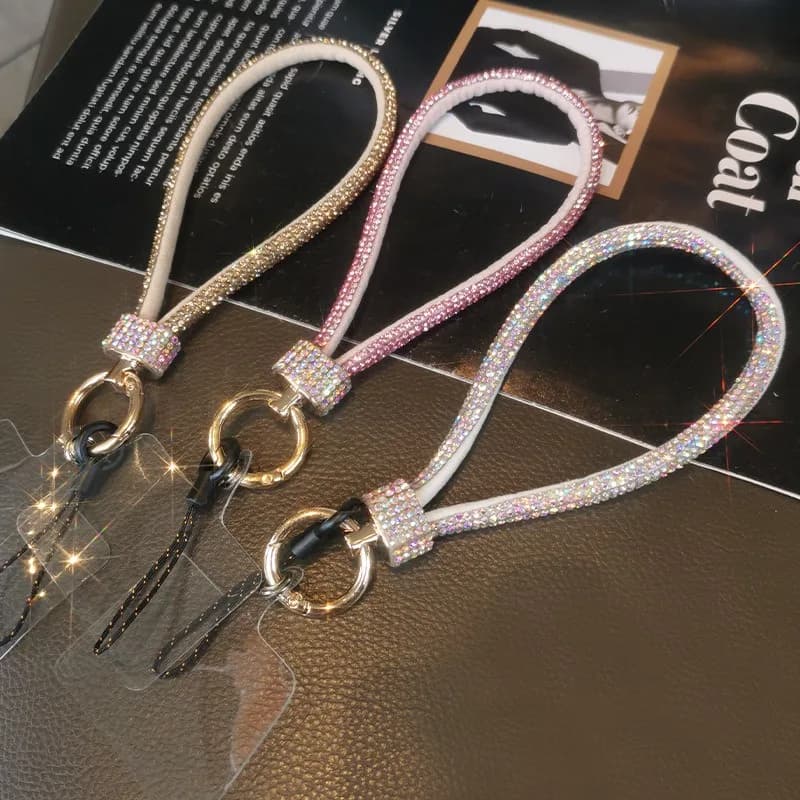For Cell Phone Lanyard Pendant Phone Strap Keychain on the Phone Wrist Chain Luxury Rhinestone Pendant Chain Diamond Bracelet