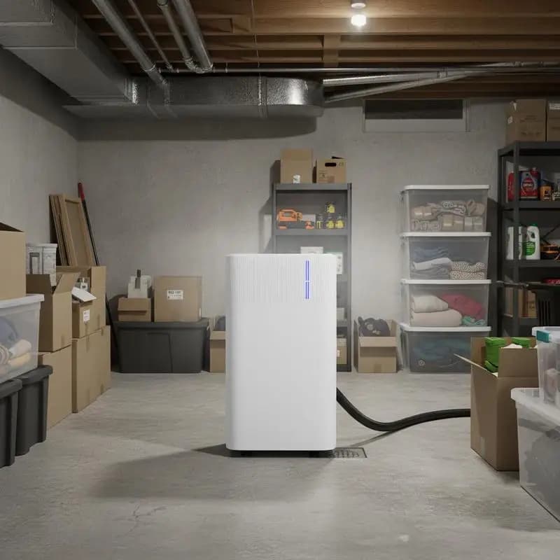 Air Dryer 30 Pints For Large Room Warehouse Storage, Continuous Drain Hose Intelligent Control Silent Operation White 4.5 Gallon Capacity High Efficiency Dehumidification Coverage