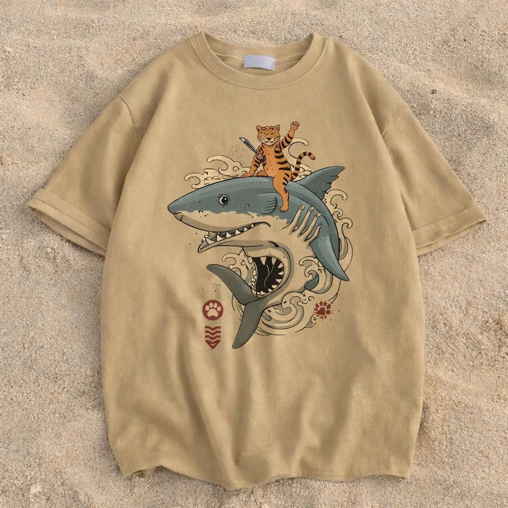 Magliette divertenti con gatti per adolescenti, hip hop, donne, anni 2000, camicia trendy Y2k, streetwear colorato, pop culture