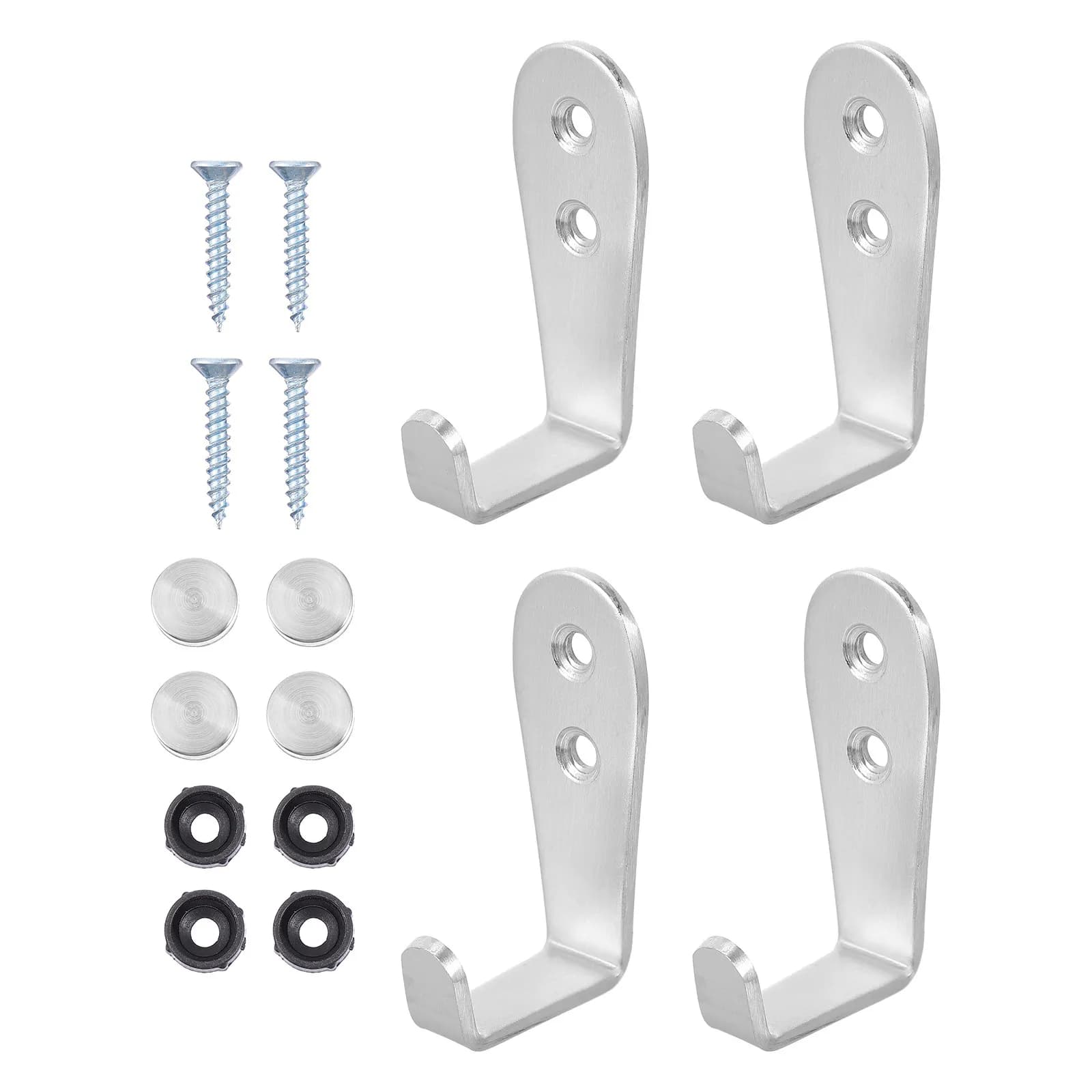 Hanging Clothes Hook Wall Mount Key Hooks Decorative Hanger Silver Coat for Hangers