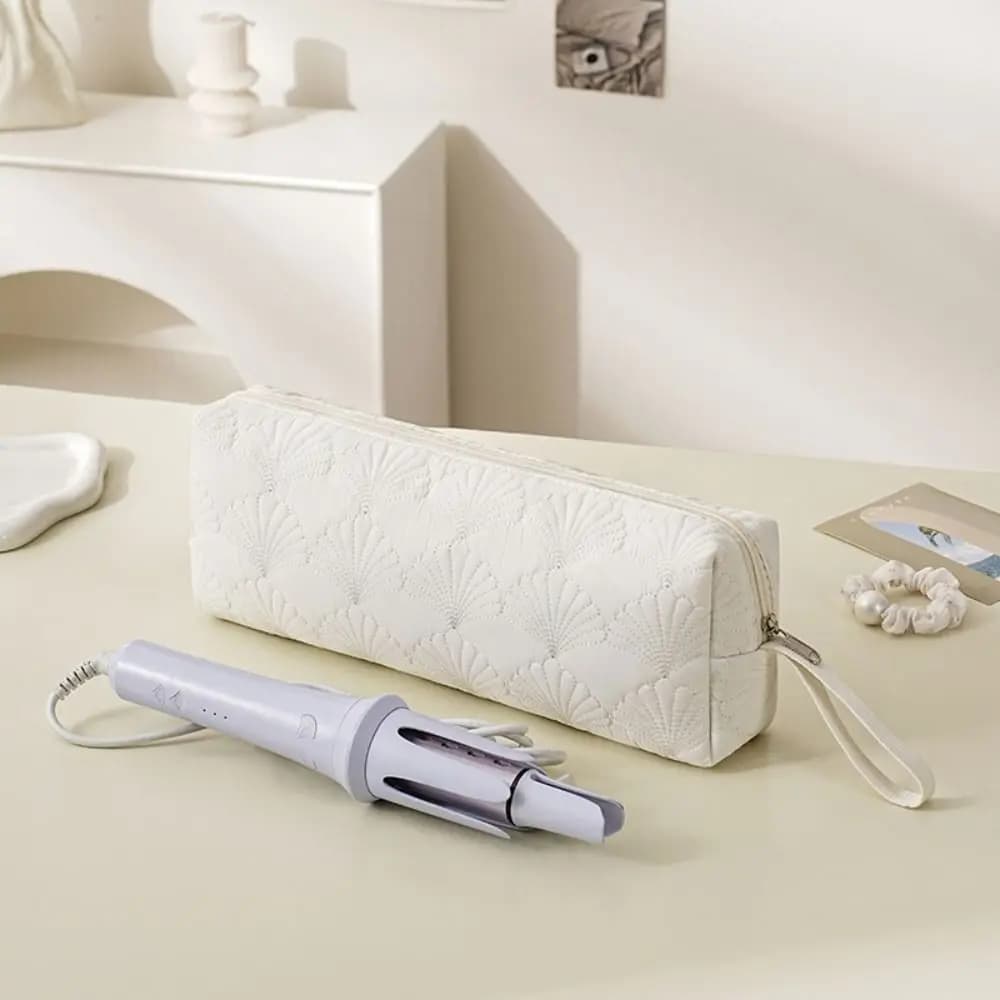 New Quilting Cotton Hair Dryer Storage Bag with Handle Large Capacity Carrying Case Soft Portable Curler Storage Bag for Travel