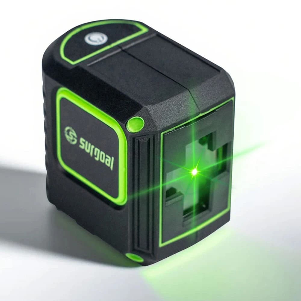 Livella Laser Autolivellante con Blocco a Pendolo, Precisione 2mm/5m, Laser Verde Verticale e Orizzontale a 2 Linee