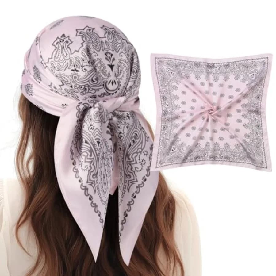 1 Pcs 27.5 Inch Satin Head Scarf Silk Like Stain Bandana Sleeping Hair Wrap Hair Scarf for Women