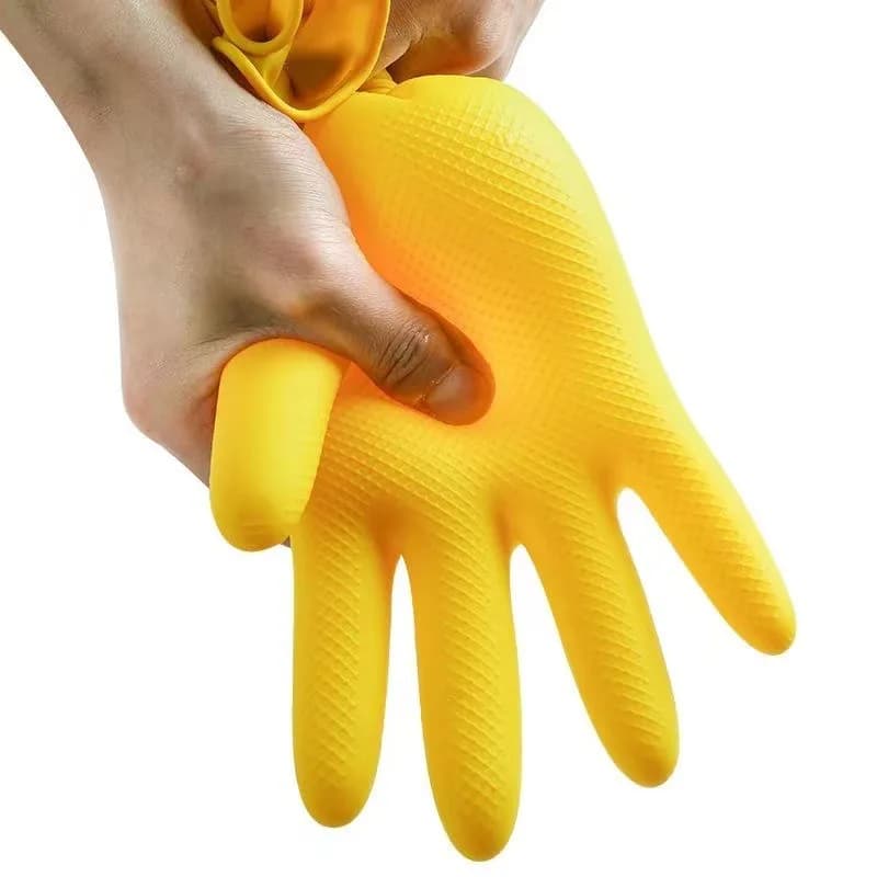 5-Pairs Extra Thick Latex Household Gloves – Waterproof Heavy-Duty Cleaning Gloves for Home & Labor Protection