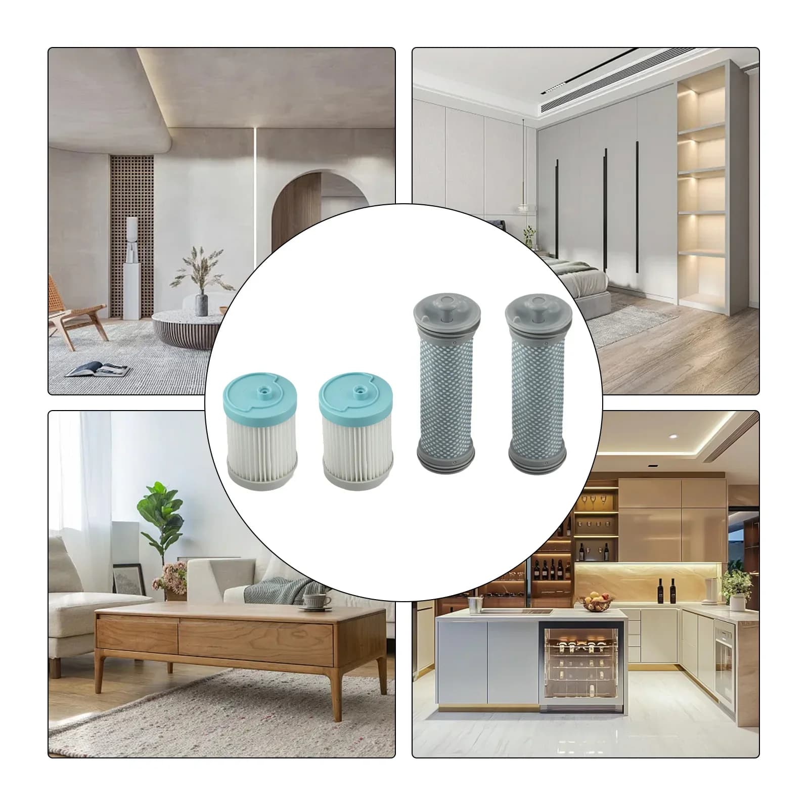 Il kit di filtri per aspirapolvere Tineco presenta due filtri preinstallati e due di ricambio per una potenza di pulizia continua.