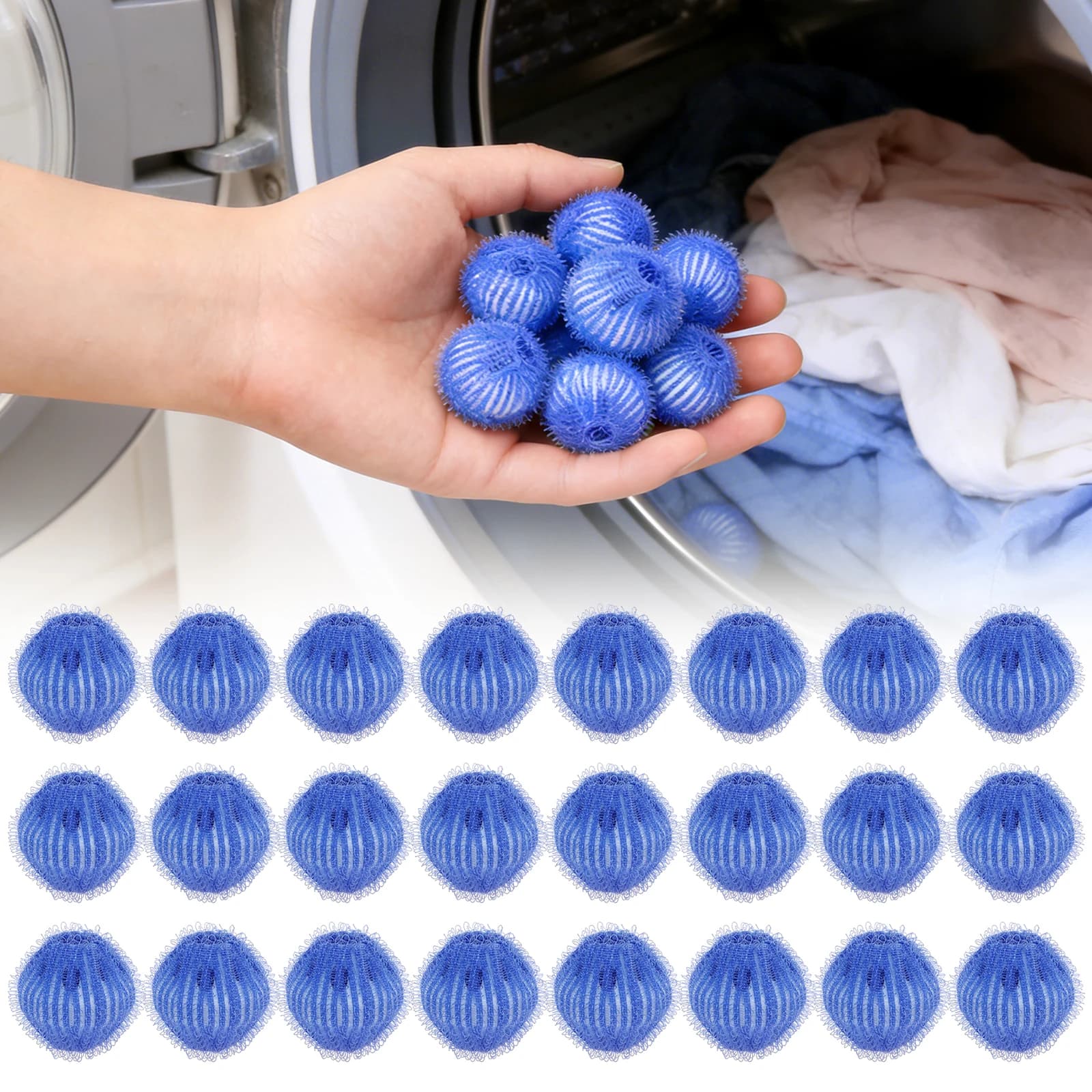 24 Pezzi Raccogli Peli per Animali Domestici per Lavatrice, Palline Riutilizzabili per Asciugatrice, Raccogli Pelucchi e Peli di Cane e Gatto per Vestiti