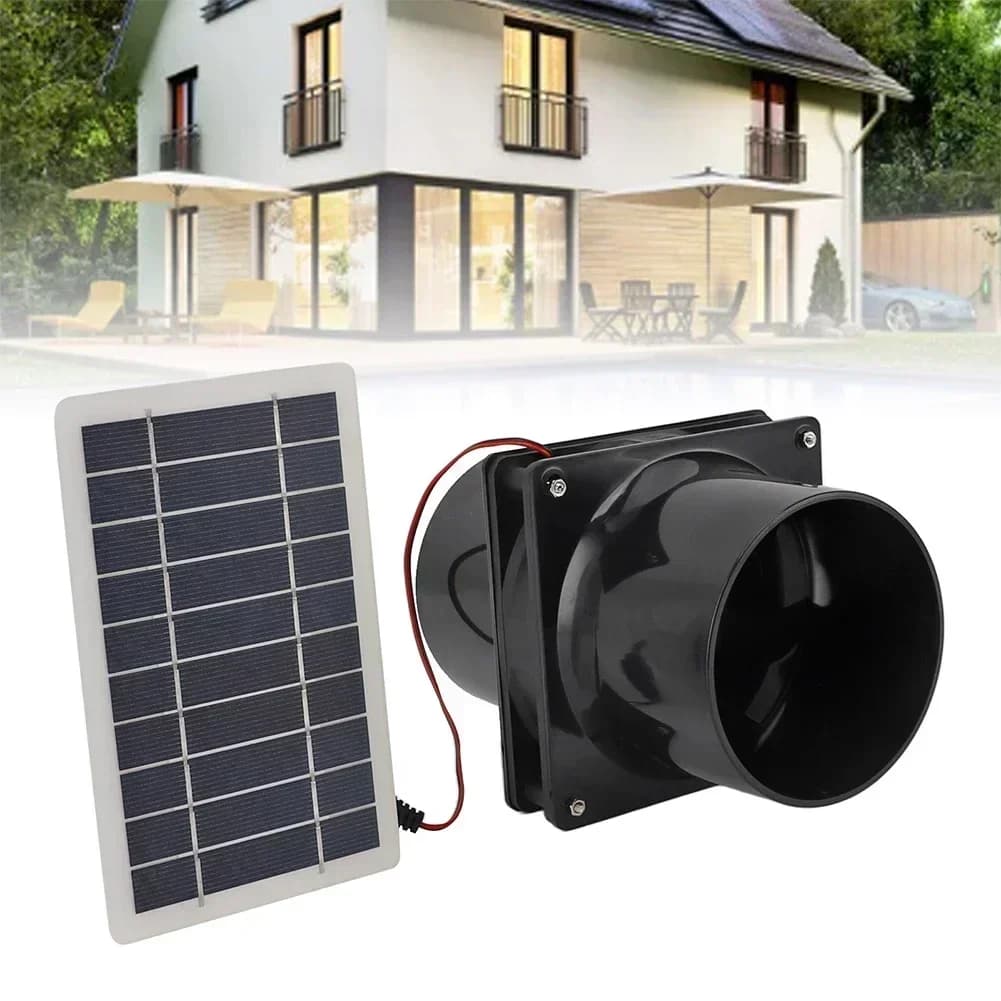 Ventilatore solare Ventilatore ad alta efficienza a risparmio energetico Tubo tondo ABS 12V 10W Ventilatore alimentato da pannello solare per serra