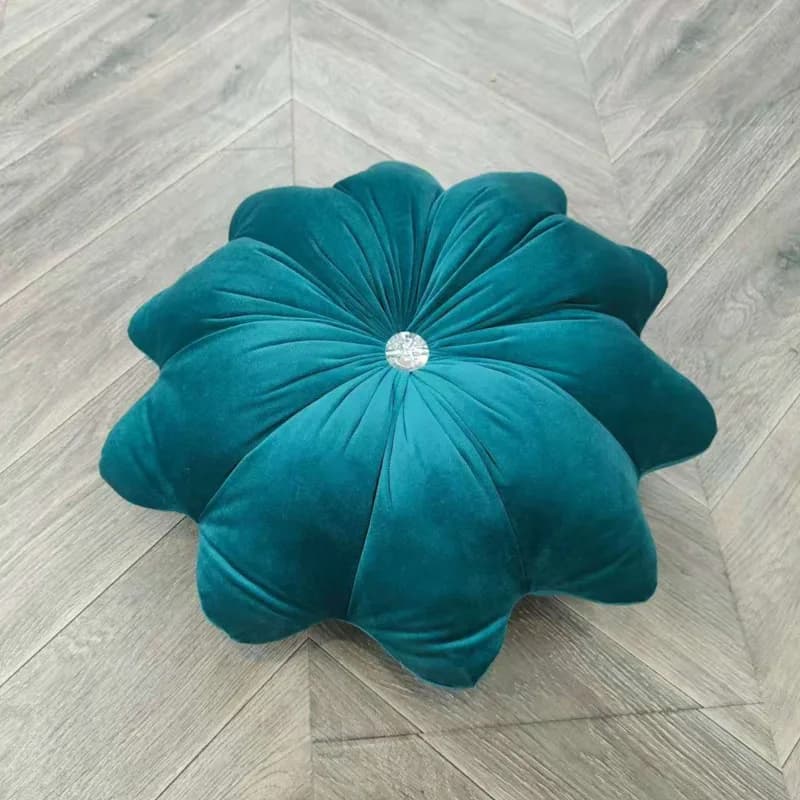 Sofa Cushion Pillow Backrest Lumbar Peacock Blue Ins Velvet Throw Pillow Home Office Bedroom Window Seat Removable Cover