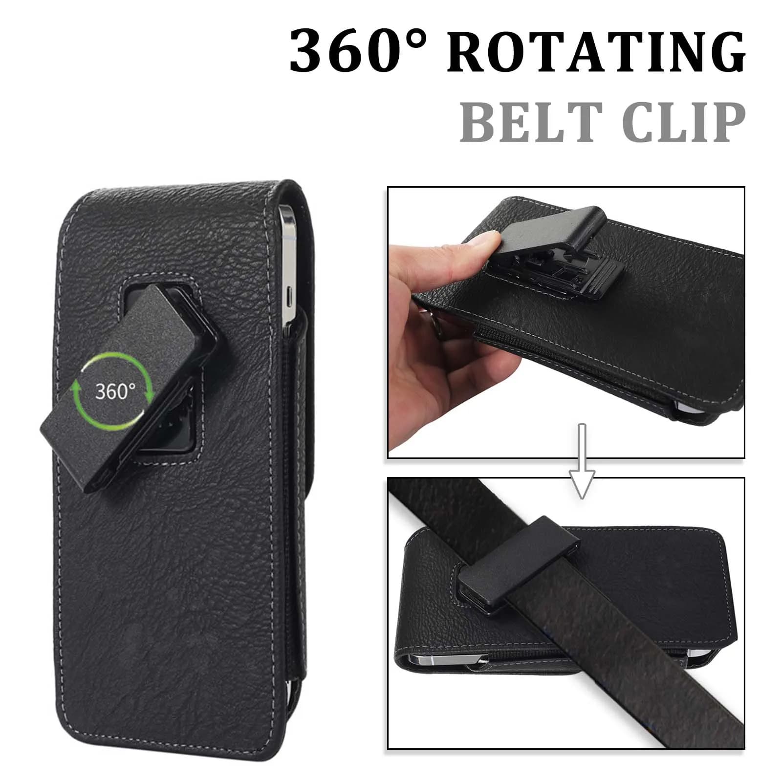 Phone Holster for Men Belt Clip Phone Clip for Belt with Rotatable Back Clip, Phone Pouch Compatible with 7.0 Inches or Smaller