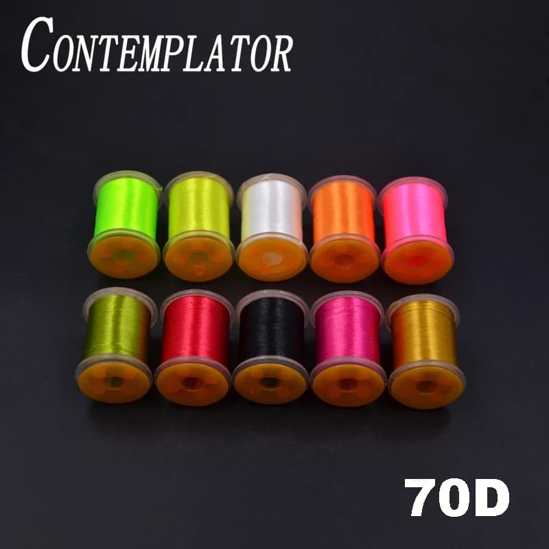 CONTEMPLATOR 1 Bobina 70D Forte Filo per legare mosche Creazione di piccoli esche Esche Mosche 109 metri/bobina Filo leggero di seta per gancio 22 # -14 #