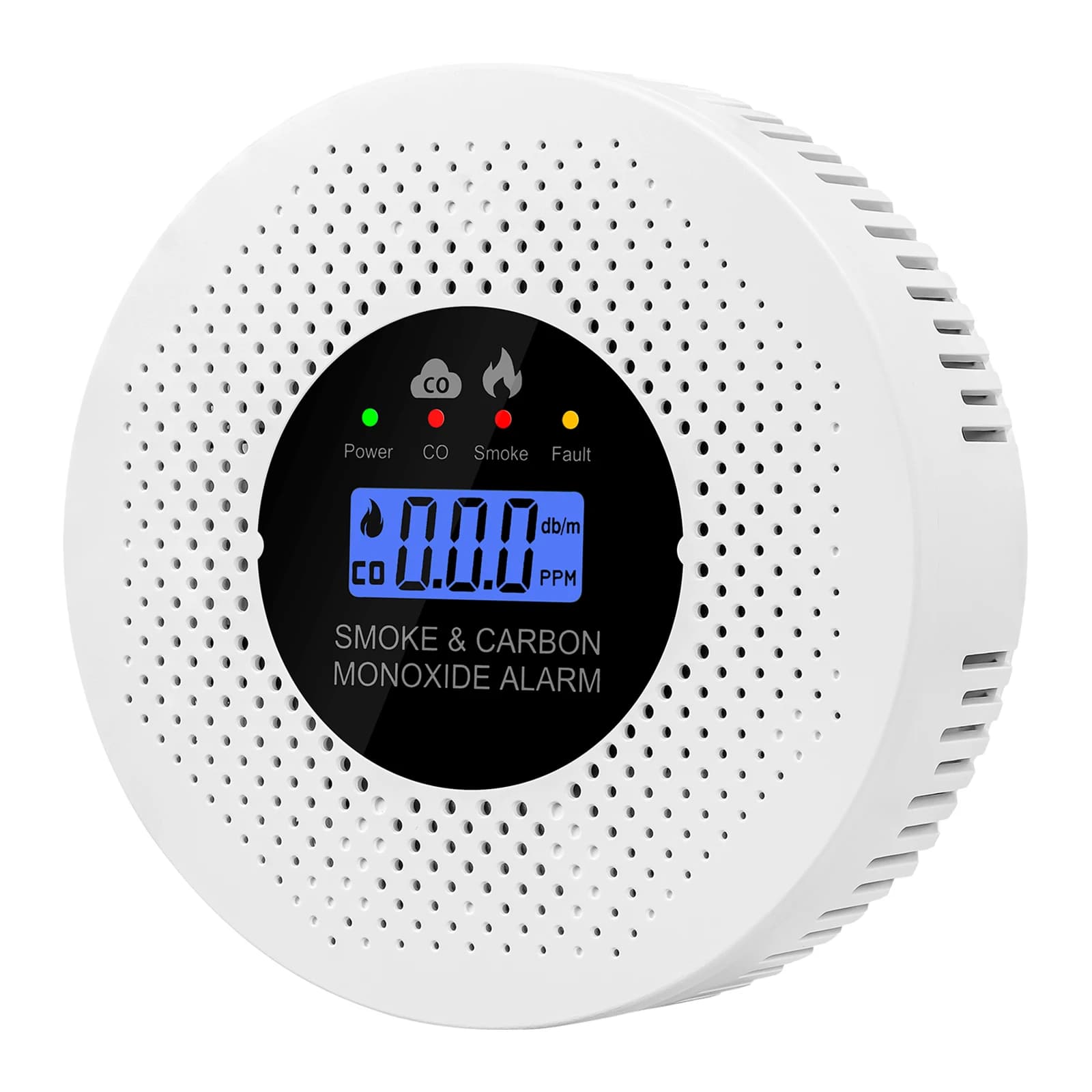 Rilevatore di fumo e monossido di carbonio con display LCD Allarme monossido di carbonio alimentato a batteria per corridoi domestici, camera da letto