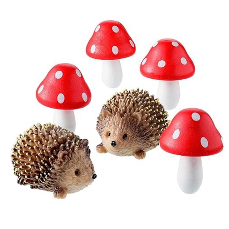 Ricci in resina di ricambio per fata da giardino e decorazioni in miniatura di funghi in legno per Bonsai Craft