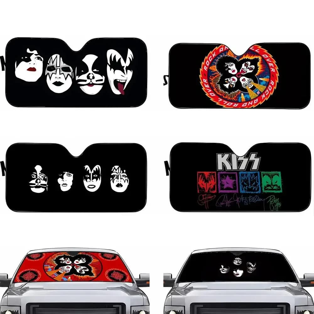 Band K-KISS Sun Visor Car Windshield Sun Shade UV Protection Foldable Heat Insulation Universal Auto Cover