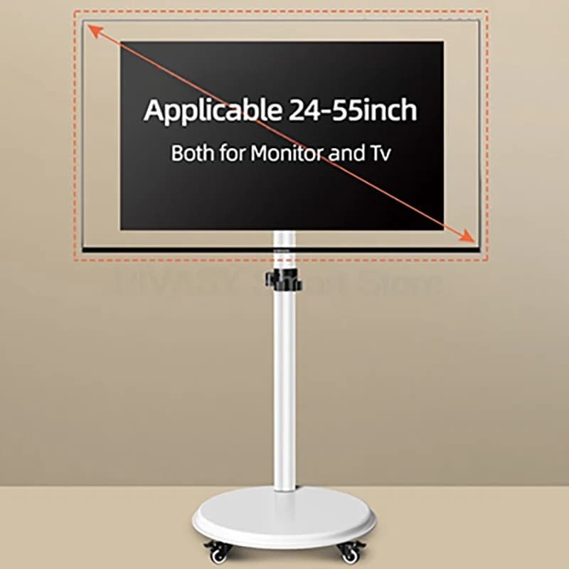 Adjustable mobile trolley with TV stand with 360° rotation for 24 27 32 43 inch screens Heavy duty floor monitor support Office use