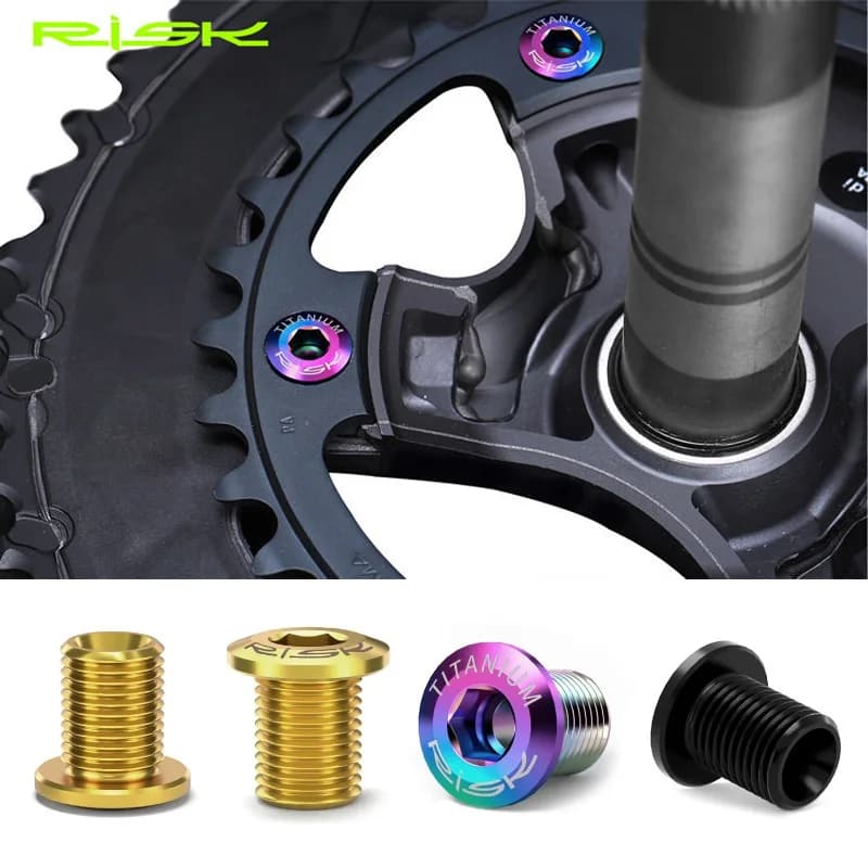 RISCHIO Titanio bicicletta corona bullone Bici da strada Manovella Vite di fissaggio manovella anello catena bulloni Per Shimano ultegra r8000 Sram manovella