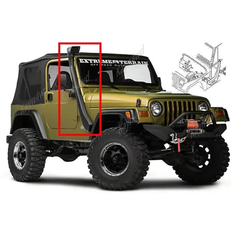 Car Exterior Accessories Air Ram Intake System 4x4 Snorkel Kit Off Road For 1992-2006 Jeep Wrangler TJ Wading Breath Hose Pipe