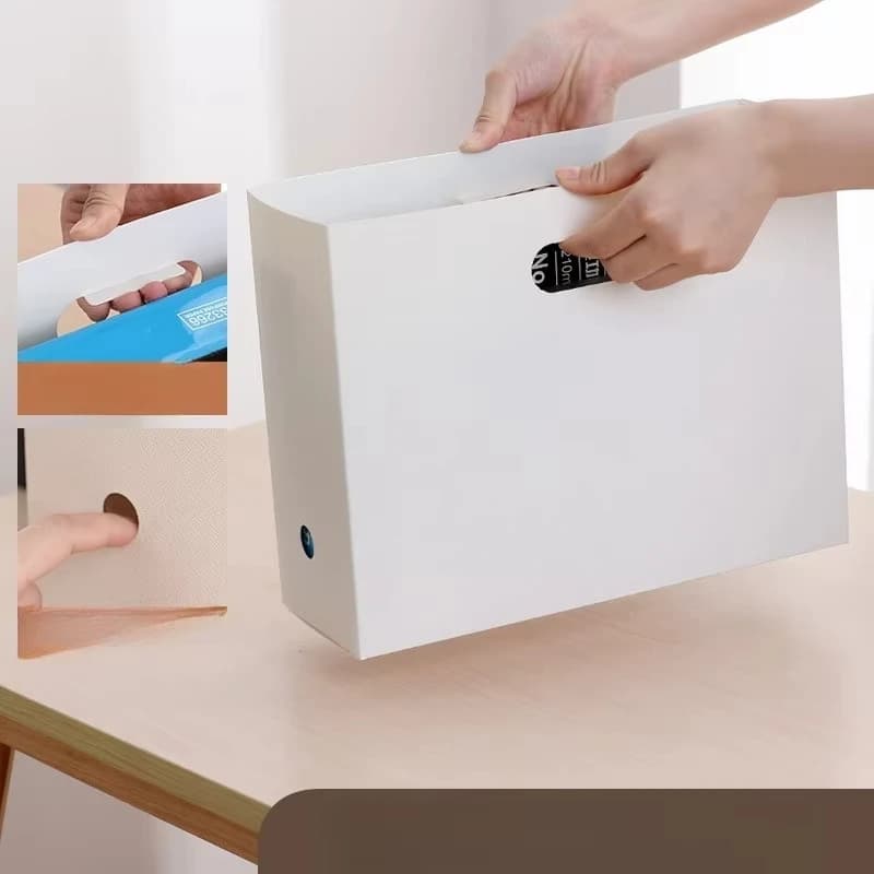 Foldable File Storage Box Vertical Plastic Book Storage Rack Space-Saving Multifunctional File Organizer for Office Use