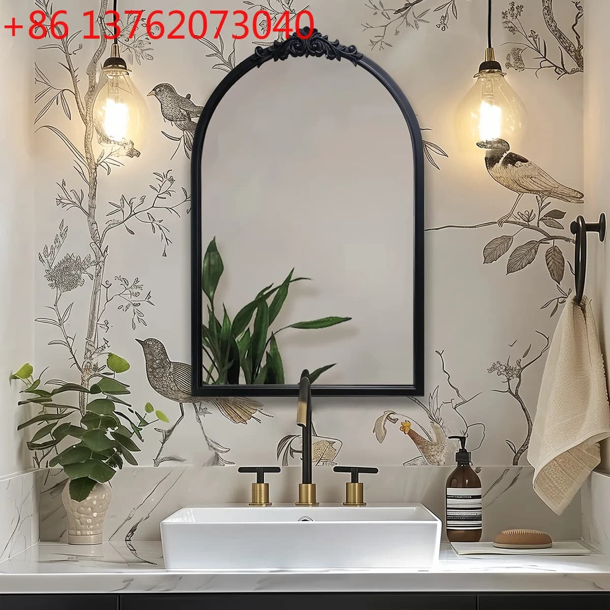 Specchio da bagno antico francese, specchio decorativo per soggiorno, specchio per trucco da toeletta intelligente