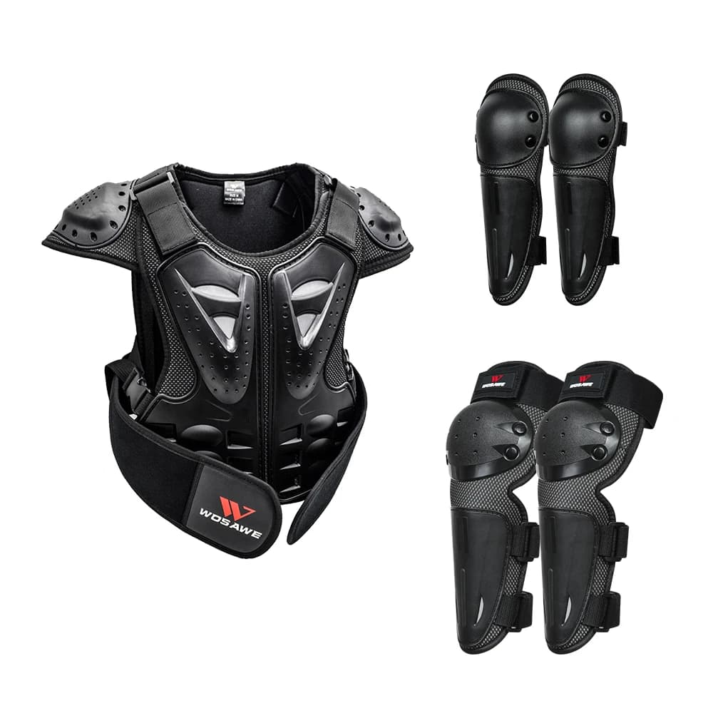 ArmorJacket per bambini Gilet per bici da equitazione Cross Country Protezione per il torace per bambini Ginocchiera Gomito
