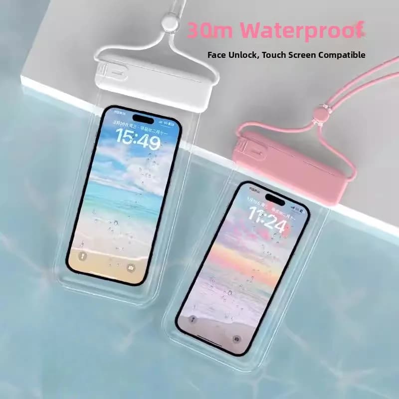 Custodia Trasparente Impermeabile per Telefono per Nuoto e Snorkeling, Compatibile con Touch Screen, Essenziale per Spiaggia e Immersioni, Cover Trasparente