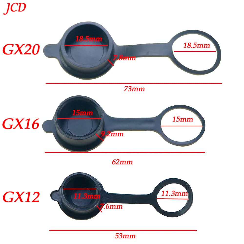 3/5/10pcs GX12 GX16 GX20 Circular socket for aviation Waterproof dust cap Welding cable connectors Rubber protective cover