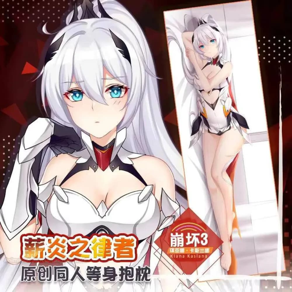 Anime Game Honkai Impact 3 Kiana Kaslana Lolita Dakimakura Hugging Body Pillow Case Otaku Japanese Pillowcase Cushion Cover Dec