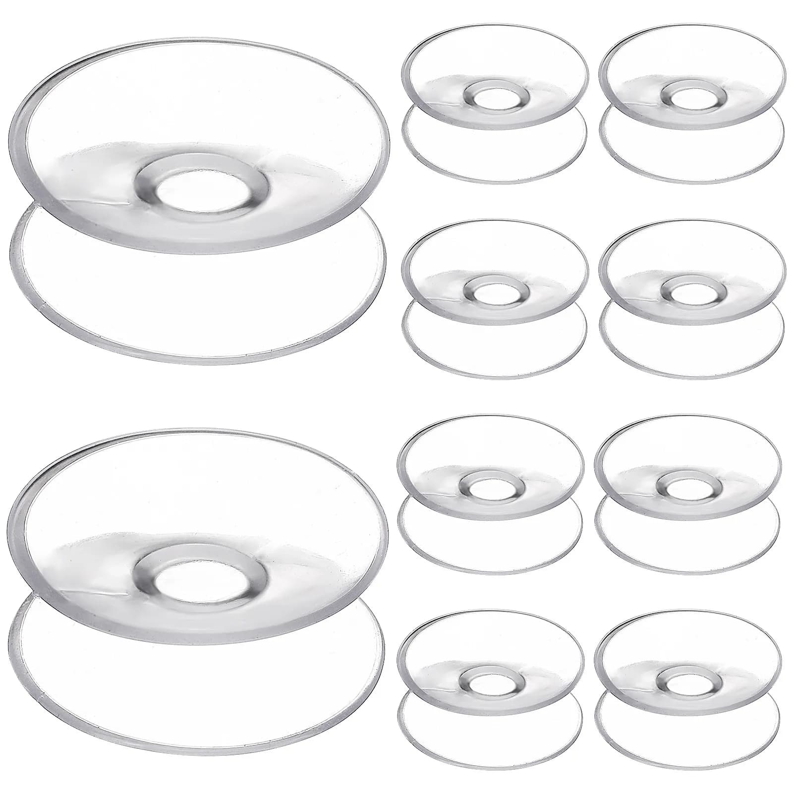 10 Pezzi Ventose a Doppia Faccia 30mm in PVC Trasparente per Vetri Specchi Casa Bagno Ufficio