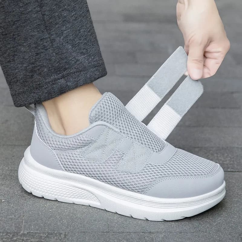 Women's Diabetic Shoes with Larga Point and Double Straps Adjustable Straps, Soft sneaker with Plantar Arco Support, Extra Larghe Orthopedic Shoes