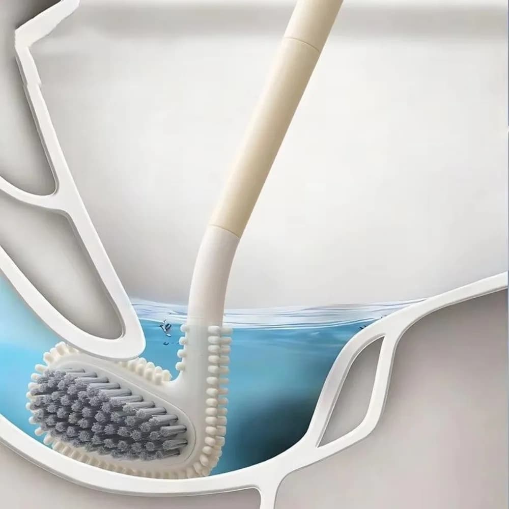 Spazzola per WC dal Design Golf con Base, da Appendere a Parete, Spazzola a Doppia Faccia per Pulizia Bagno, Gomma Flessibile per Pulizia a 360 Gradi