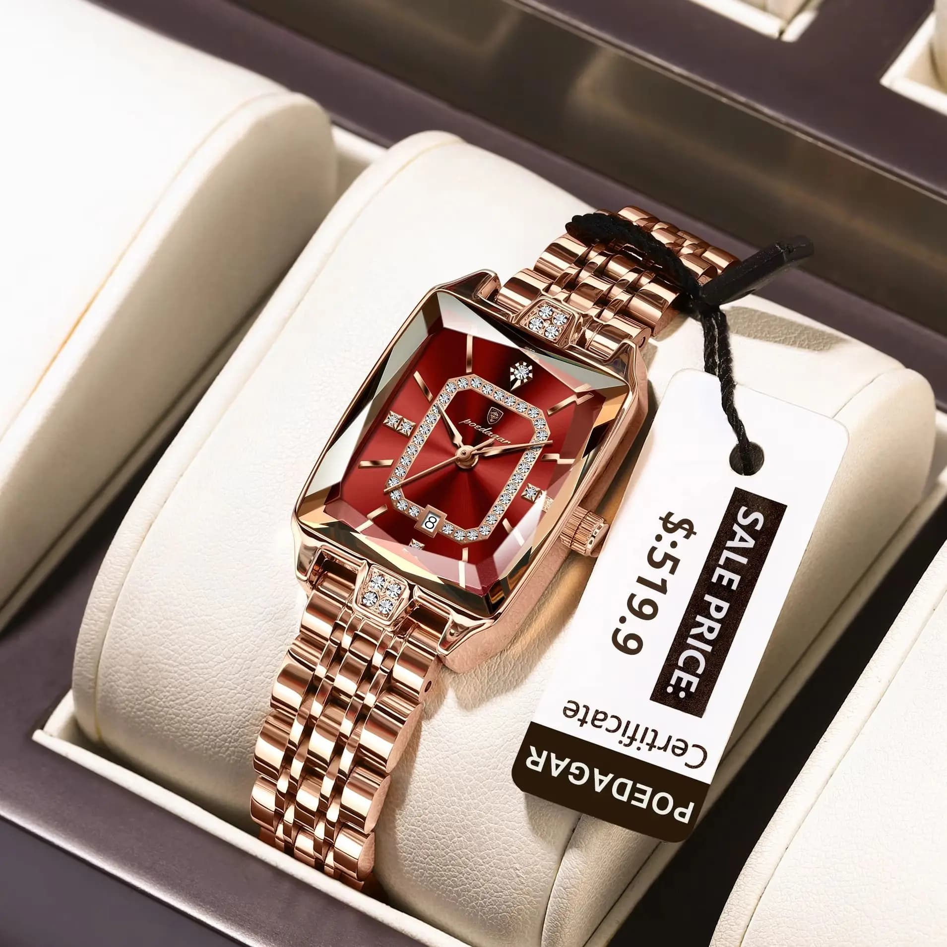 POEDAGAR Fashionable Women's Wrist Watch Women's Watch with Waterproof Date Luxury Stainless Steel Ladies Quartz Watch Reloj Gift