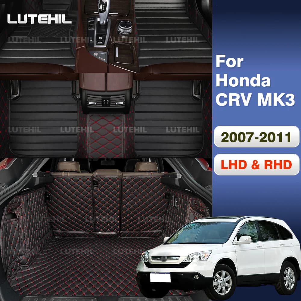Car Floor Mats For Honda CRV MK3 2007-2011 10 09 08 Trunk Mat Cargo Liner Protection Carpet Custom Floor Liners Accessories