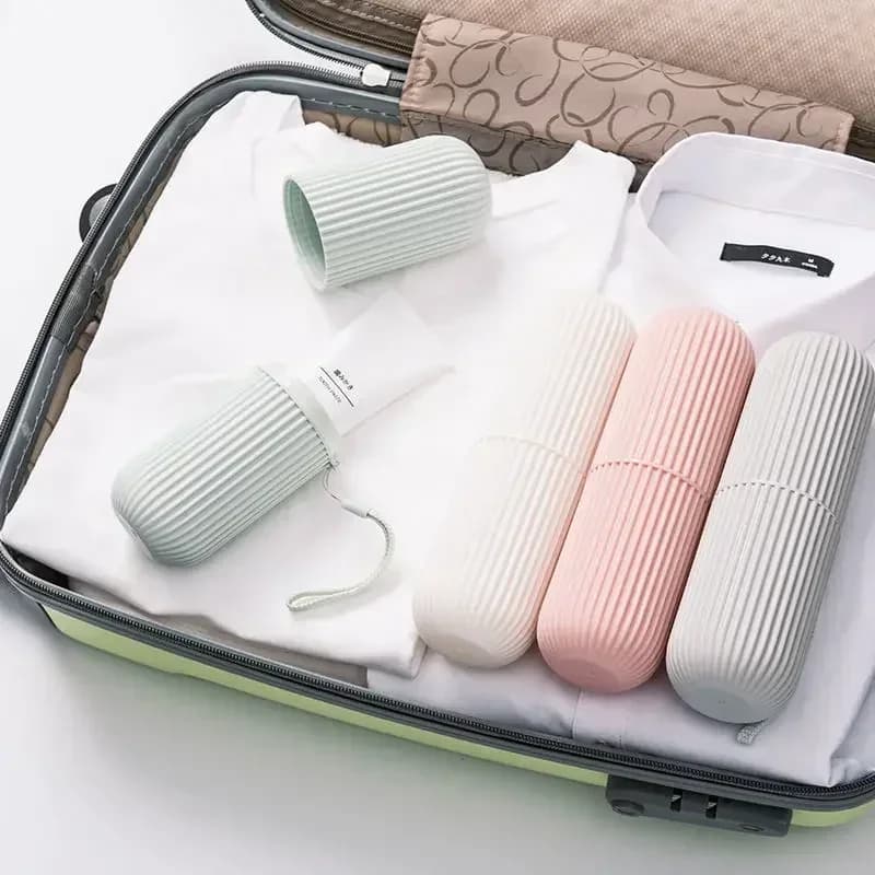 Porta Spazzolino da Viaggio Portatile, Contenitore per Dentifricio, Scatola Organizer per Bagno, Tazza per Articoli da Toeletta da Viaggio, Nuovo Design Creativo