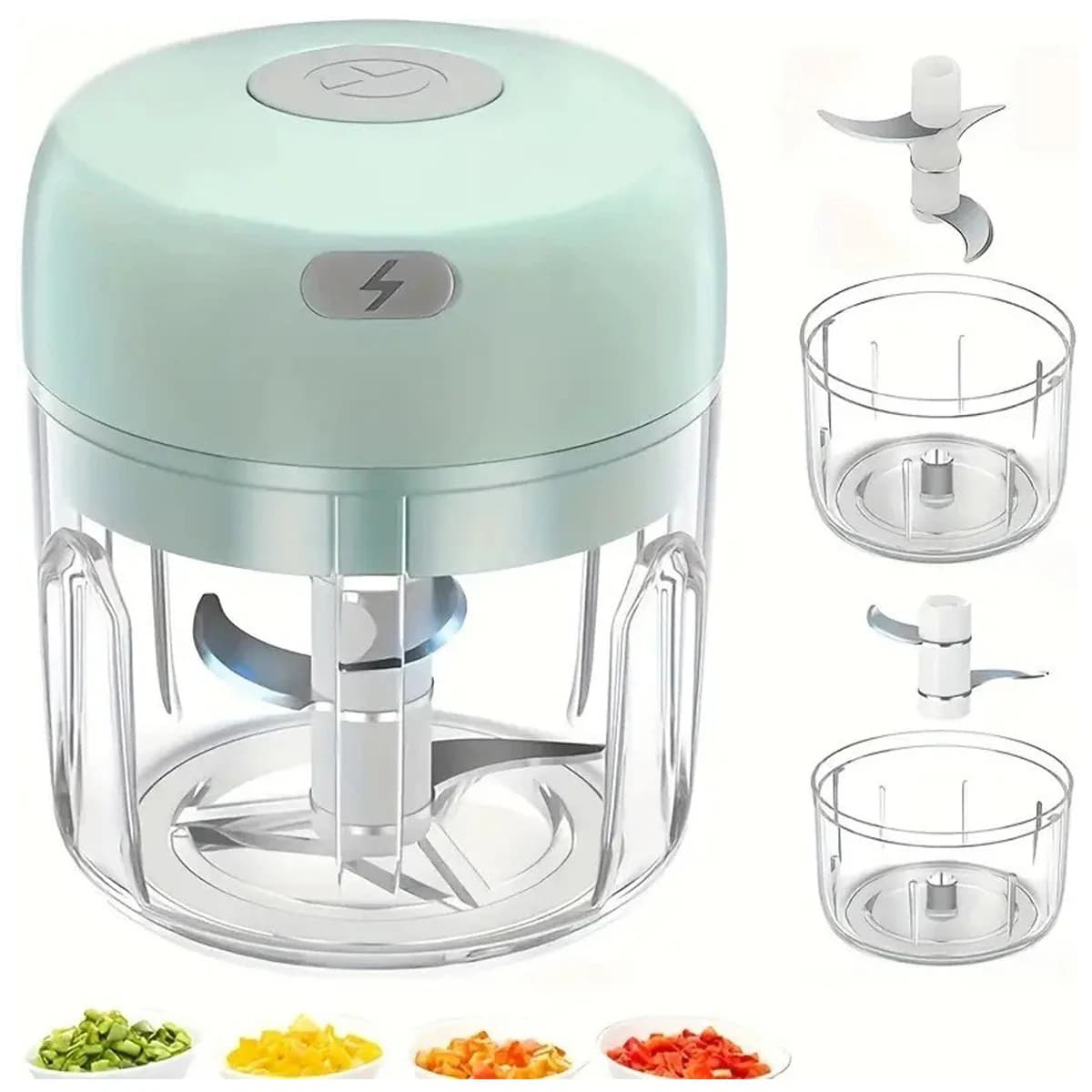 Tritacarne elettrico, 250ml/100ML, robot da cucina senza fili per peperoni allo zenzero, spezie di carne di frutta, fagioli