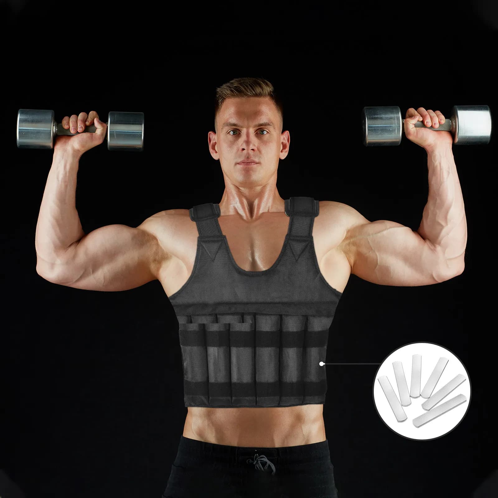 6Pcs Rust-Resistant Round-Head Steel Plates for Weighted Vest Leg Guards Running Jogging Home Gym Training Performance Boost