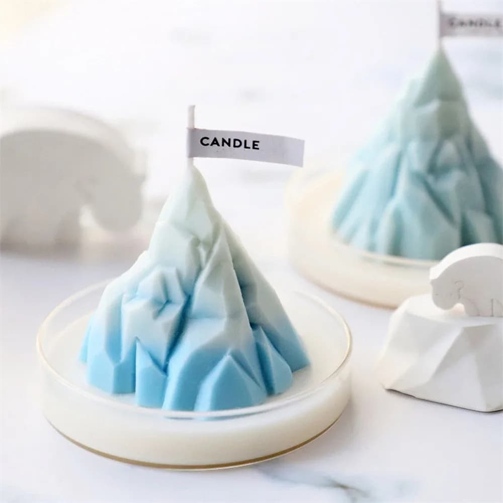 3D Ice Mountain Scented Candles Silicone Mould DIY Craft Candle Handmade Gypsum Making Tools Mold Home Table Decor Gift