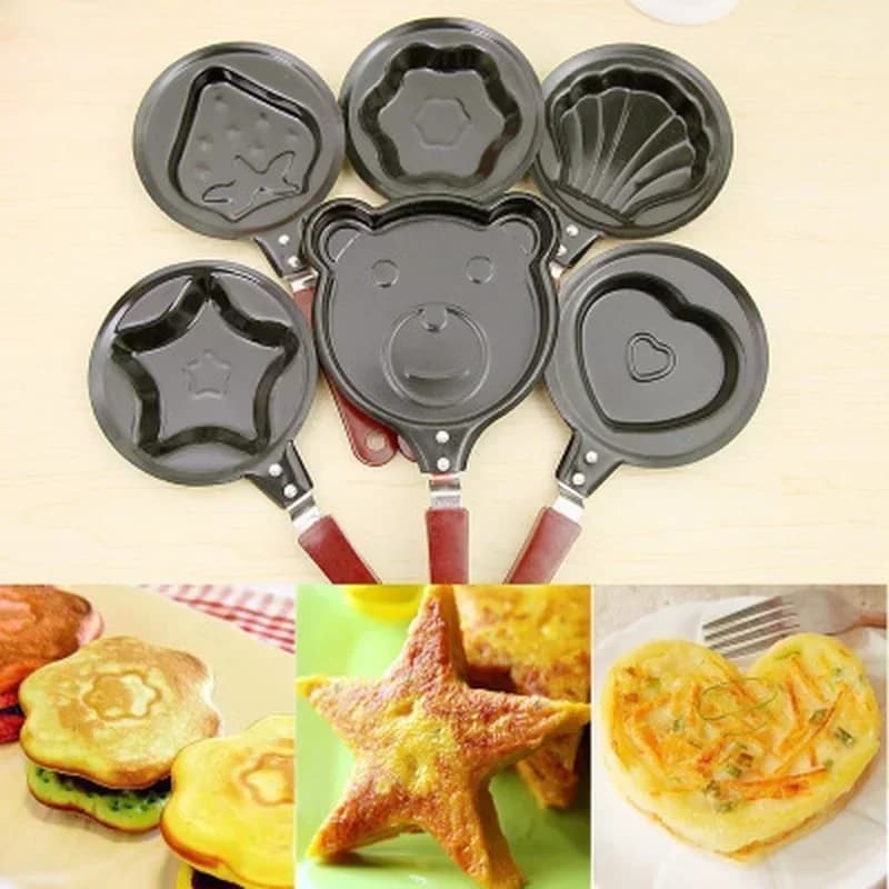 Mini Egg Fry Cooking supplies Breakfast Love Pan Pancake Pan Heart Fried Pan Jarhead without lid for pan Black cast iron items