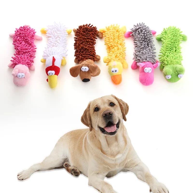 Un giocattolo di peluche con un cane che si rotula e fare suoni Giocattolo per cani da compagnia Suono Peluche Mop Conchiglia di pelliccia Rana Ippopotamo Digrignamento dei denti Forniture